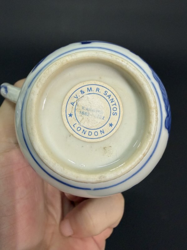 清康熙 青花博古图把杯 - 图14