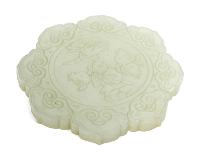 A jade 'floral' button