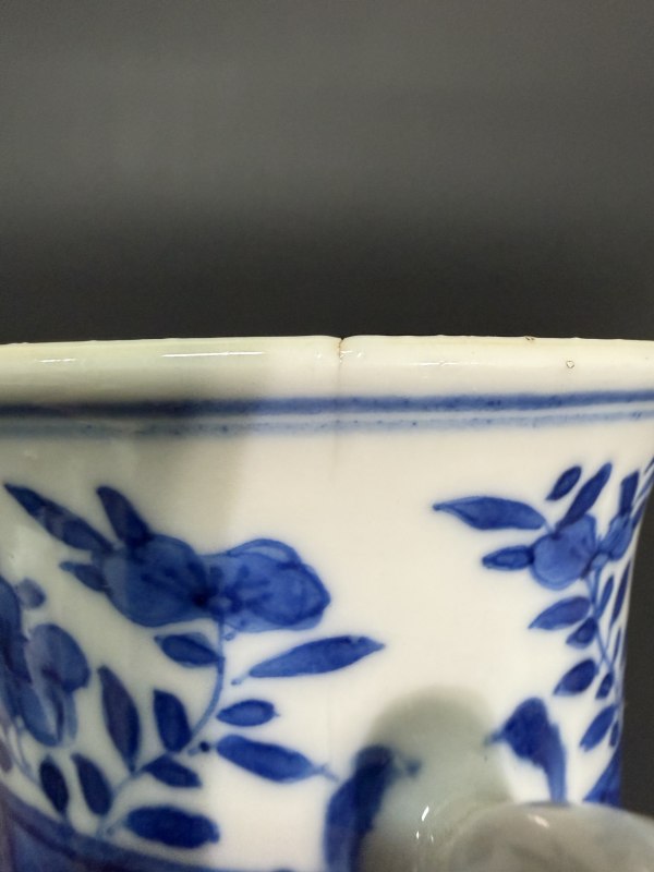 清康熙 青花博古图把杯 - 图15