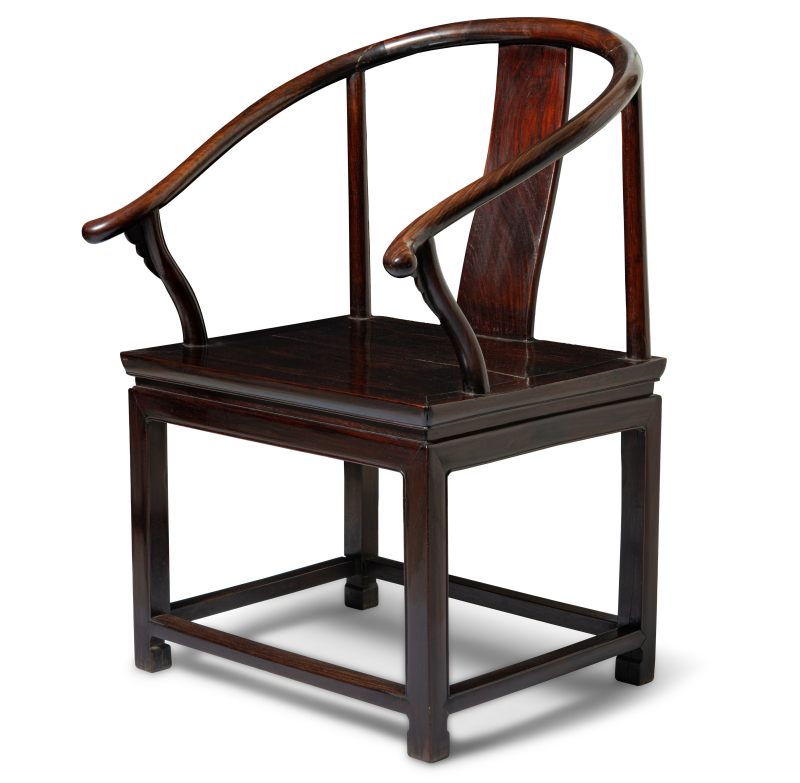 A hongmu horseshoe-back armchair, Quanyi - 图1