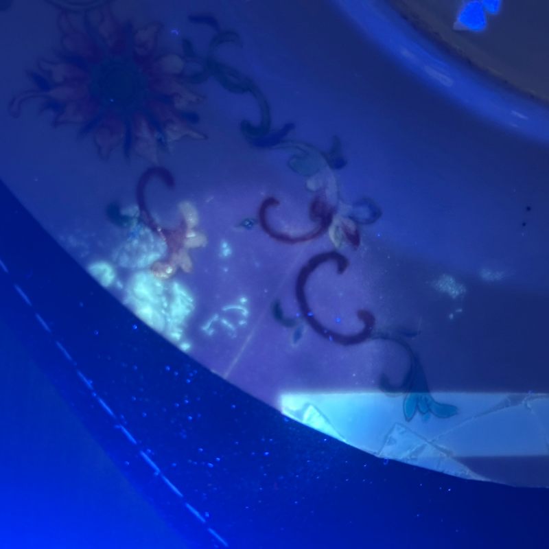 清光绪 矾红墨彩花鸟纹盘 - 图12