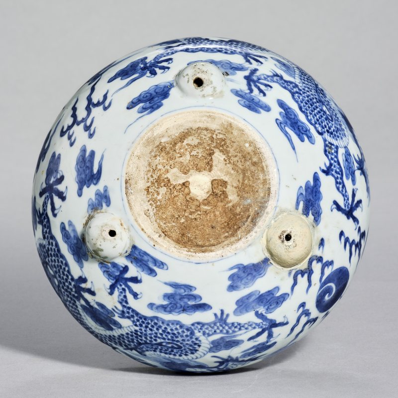 清乾隆 青花龙纹香炉 - 图6