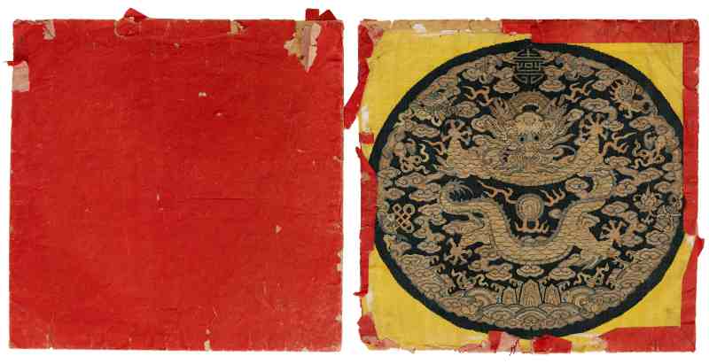 A pair of silk kesi embroidered ‘dragon’ roundels - 图3