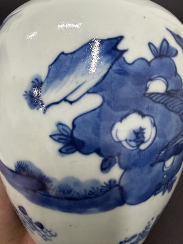 明末清初 青花麒麟芭蕉纹小罐 - 图14