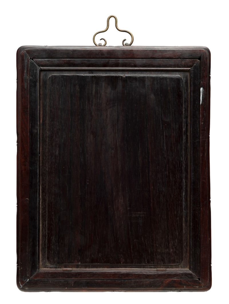 A hardwood bamboo-style carved rectangular mirror - 图2