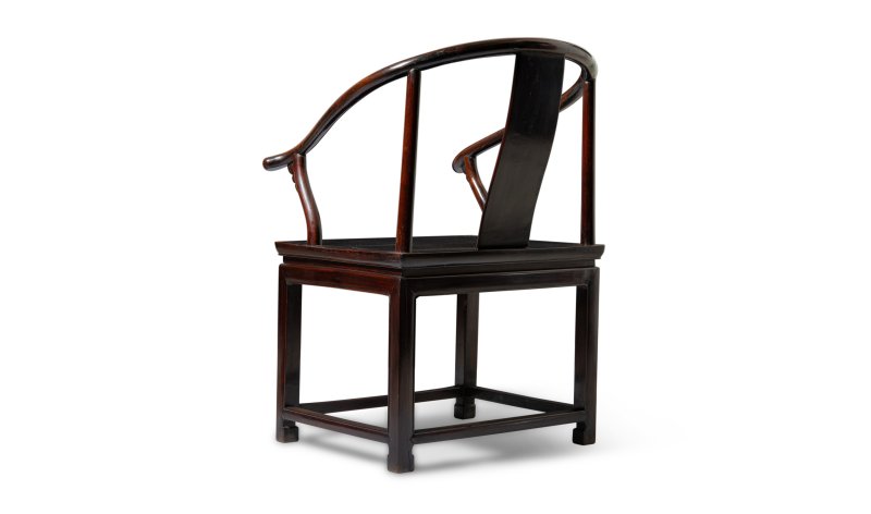 A hongmu horseshoe-back armchair, Quanyi - 图5