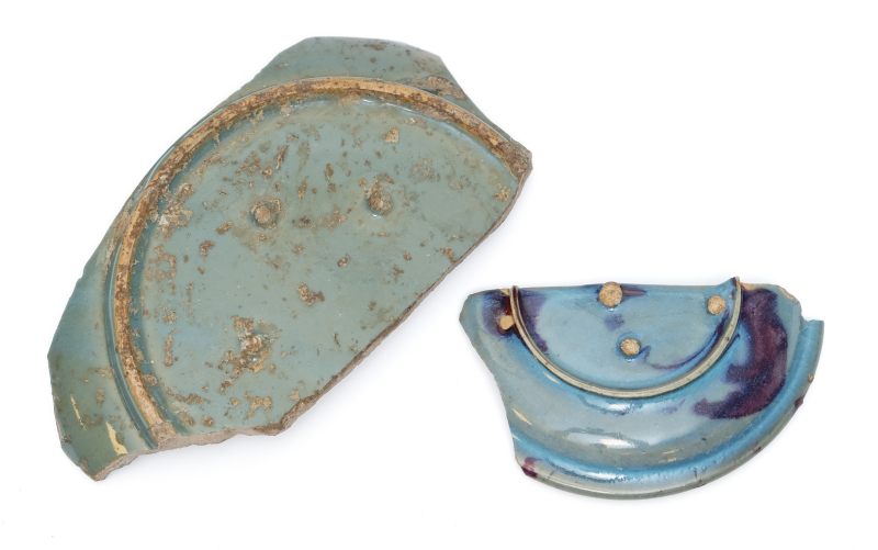 Two purple-splashed Jun dish shards - 图2