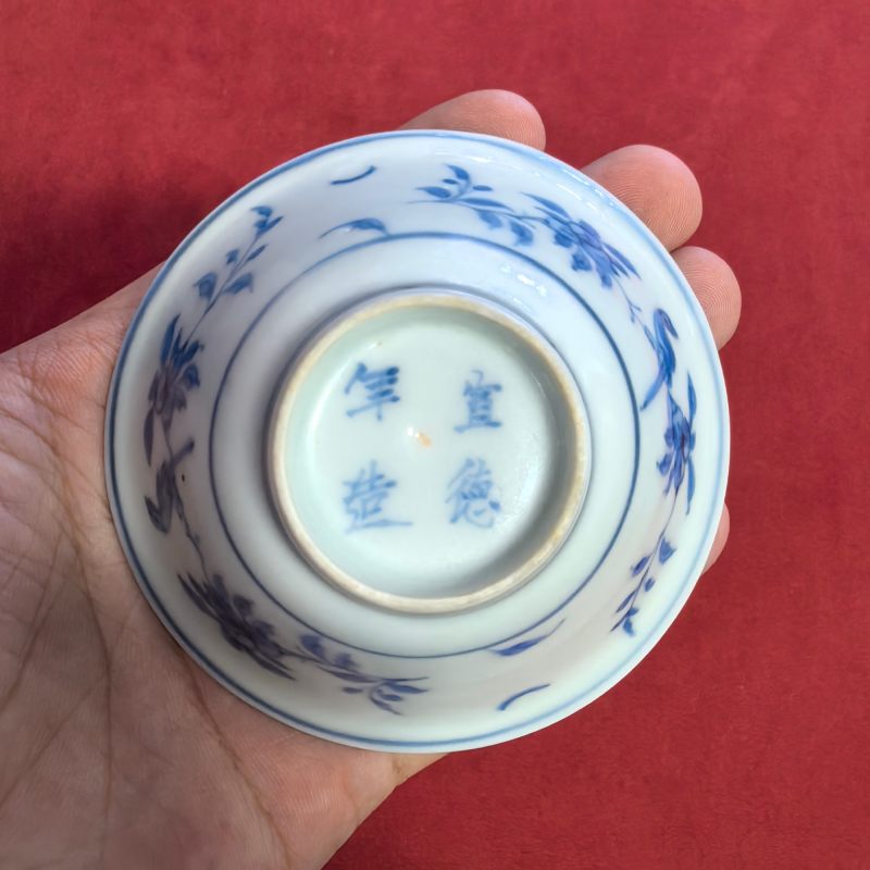 明中期 青花花鸟纹杯 - 图11