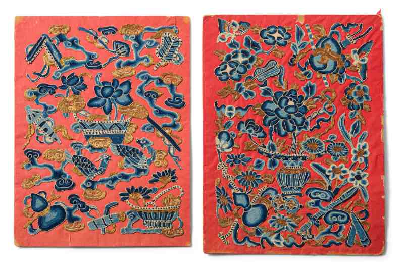 Four embroidered silk trim pieces - 图3
