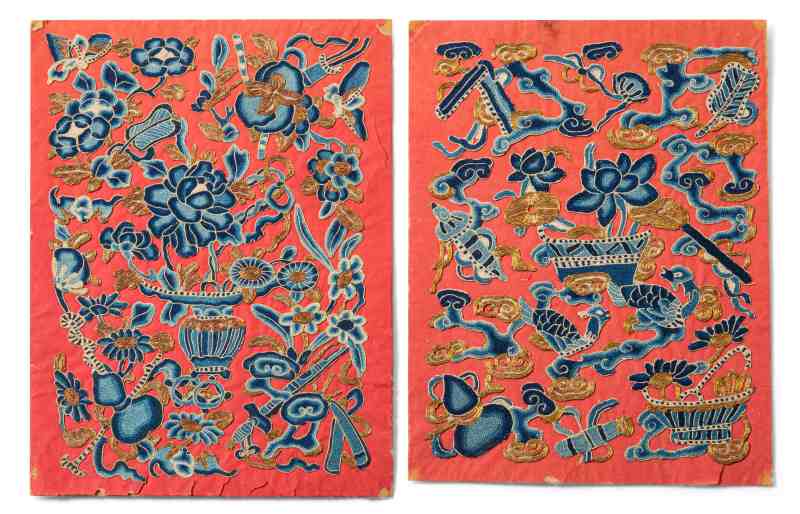 Four embroidered silk trim pieces - 图2