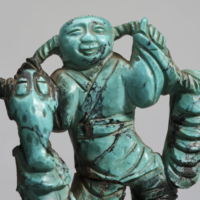 20世纪70年代 绿松石刘海戏金蟾 - 图7