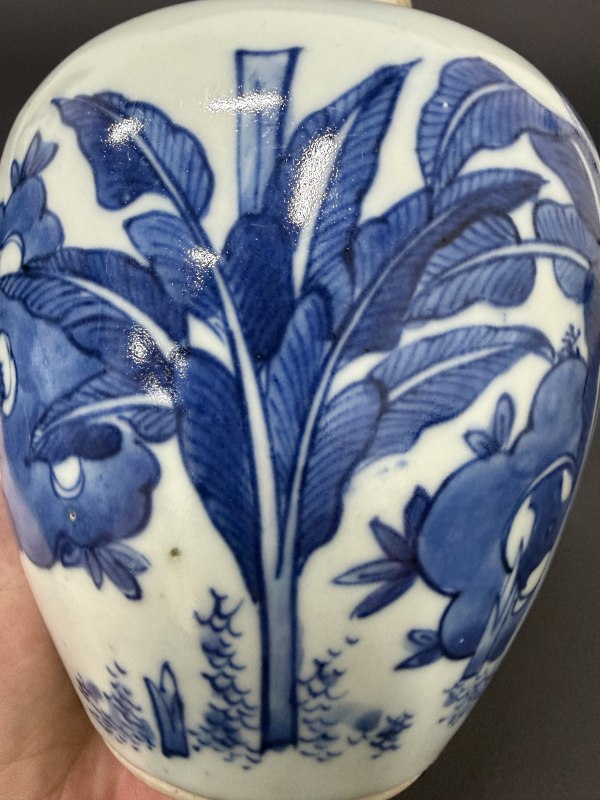 明末清初 青花麒麟芭蕉纹小罐 - 图16