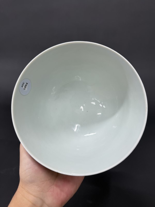 清乾隆 青花西番莲纹高足碗 - 图3