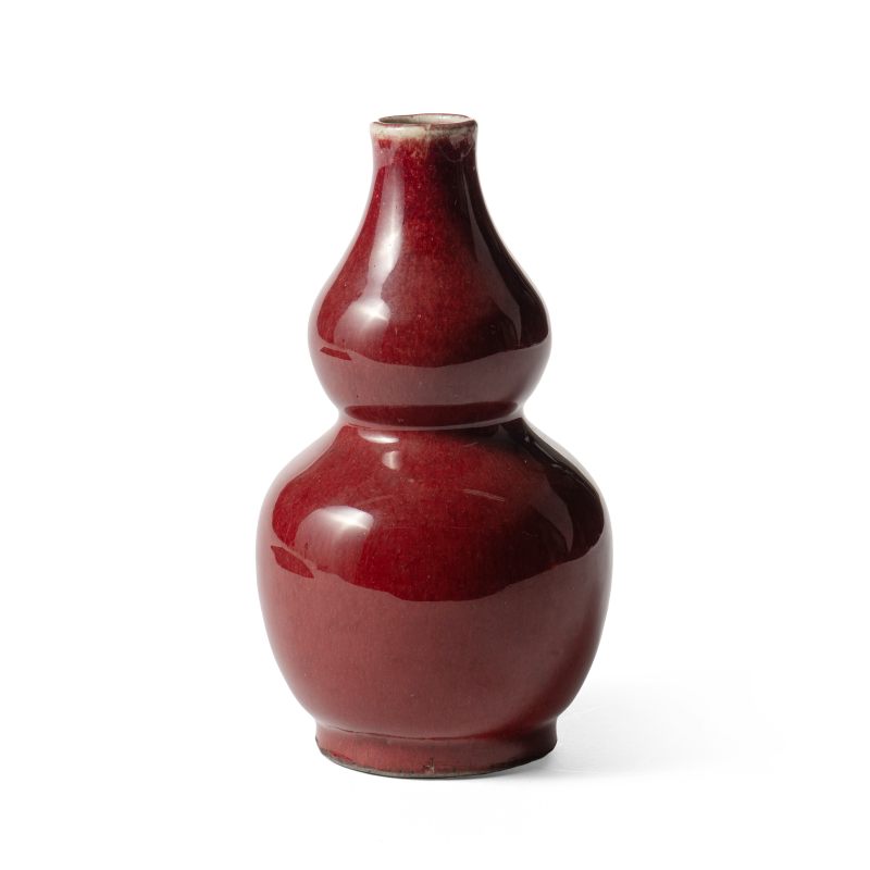 A flambé-glazed double-gourd vase