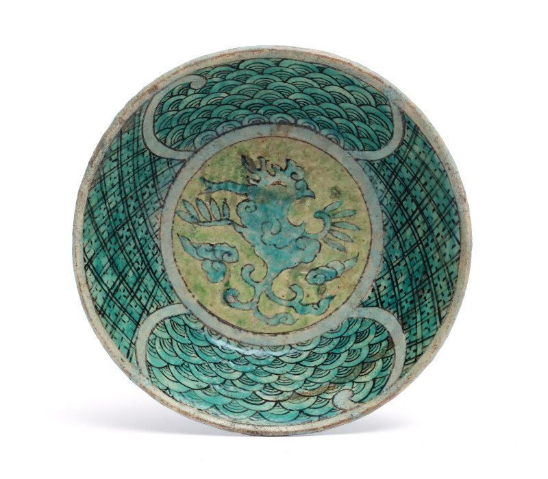 A Cizhou green, black and yellow-glazed phoenix bowl - 图5