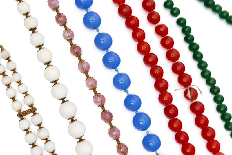 Five bead necklaces and one bracelet