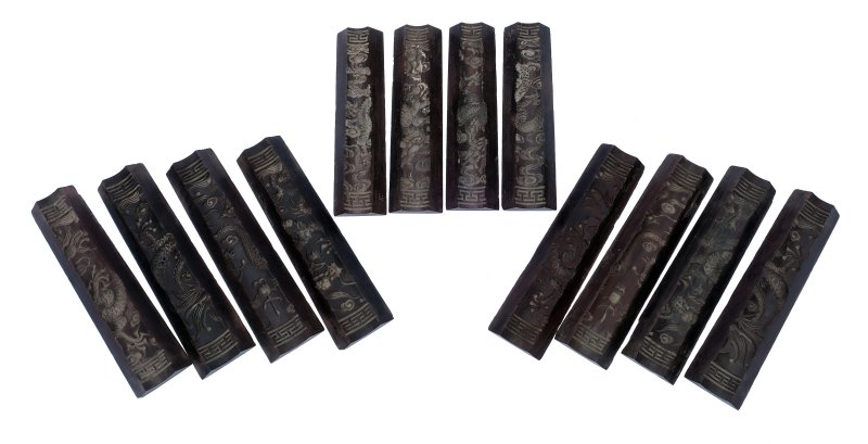 Three wooden imperial candle moulds with five-clawed dragon design - 图3