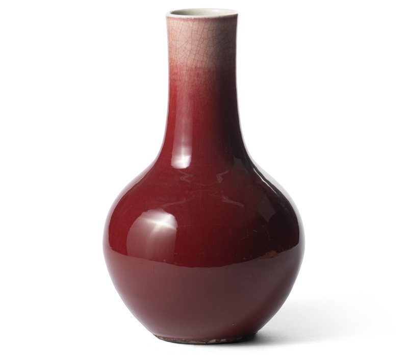 A large copper-red glazed bottle vase
