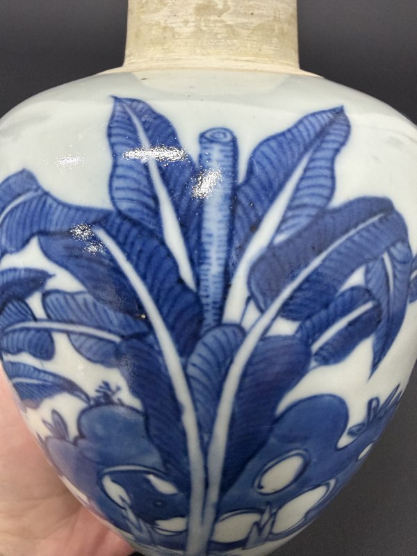 明末清初 青花麒麟芭蕉纹小罐 - 图17