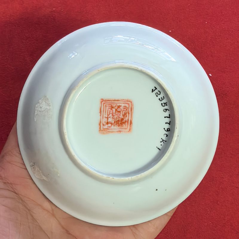 清晚期-民国 粉彩百花不落地盘 - 图6