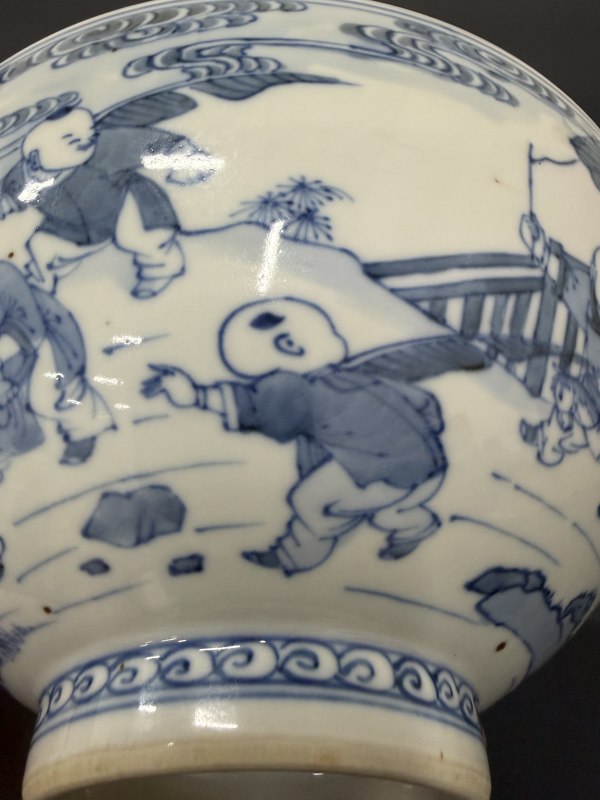 清初 青花婴戏图碗 - 图14