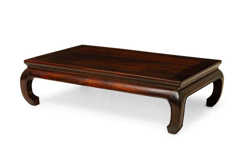 A hongmu waisted corner-leg kang table