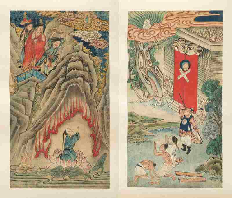 十王地獄 | Two Shiwang diyu 十王地獄 paintings - 图1