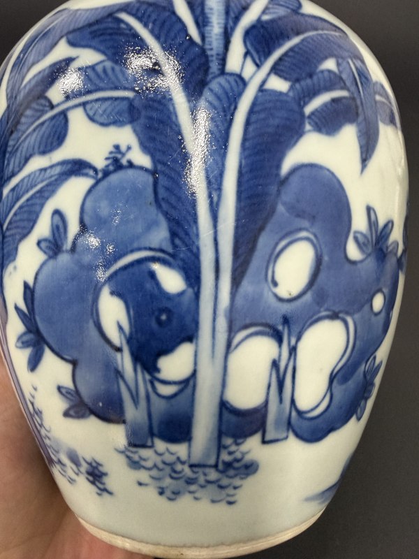 明末清初 青花麒麟芭蕉纹小罐 - 图18