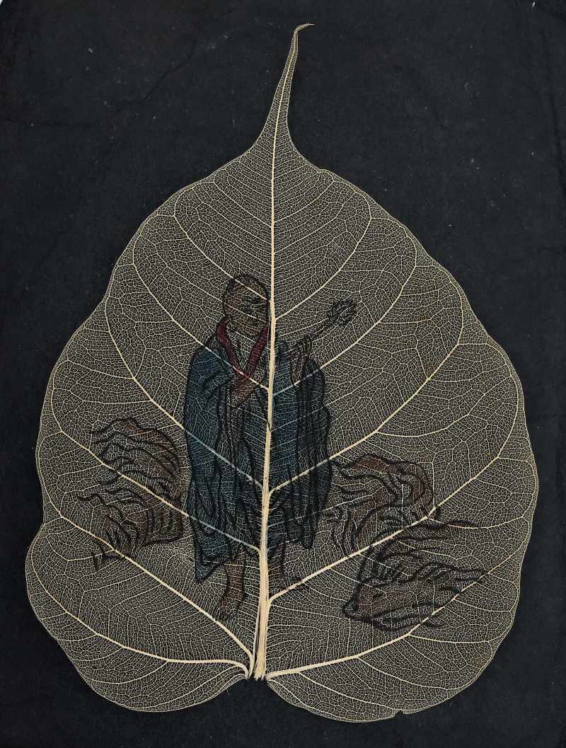 An album of eighteen bodhi leaf paintings