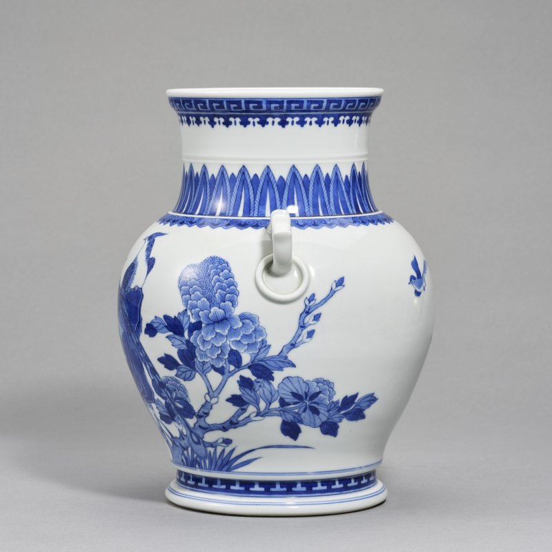 20世纪60-70年代 青花花鸟纹尊 - 图2