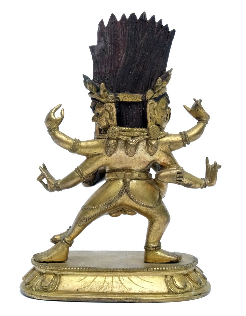 A Sino-Tibetan gilt-bronze figure of Hayagriva and consort - 图3