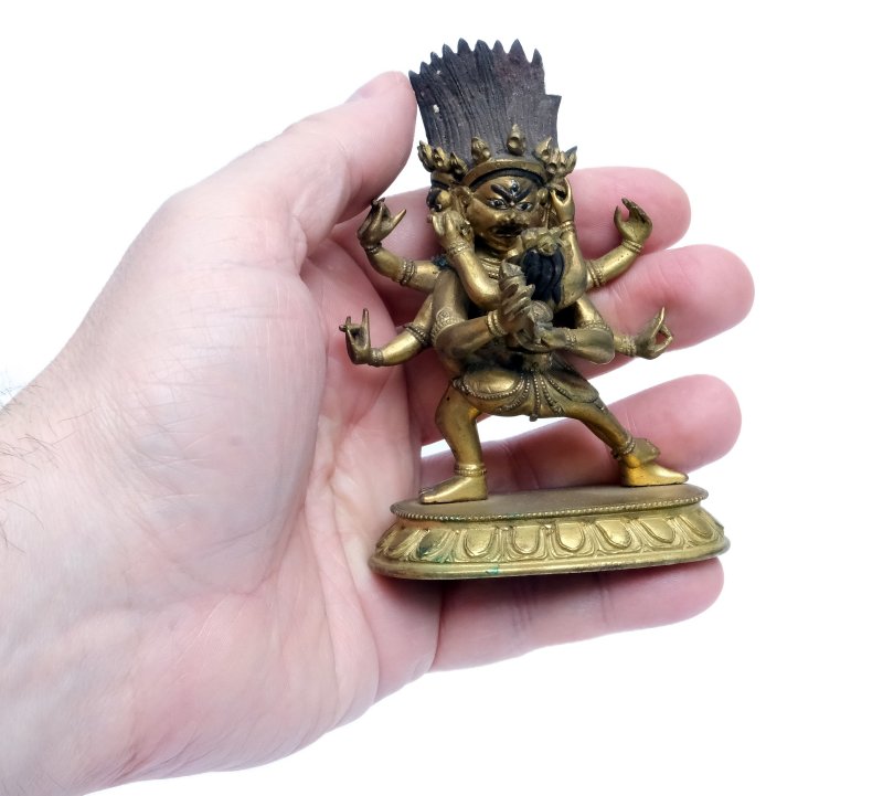 A Sino-Tibetan gilt-bronze figure of Hayagriva and consort - 图4