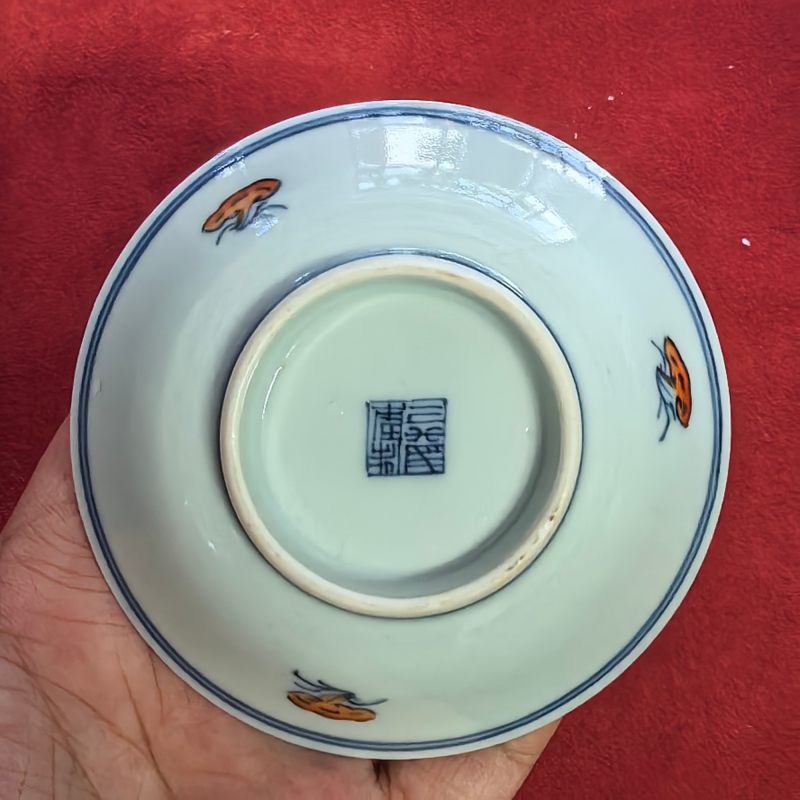 清中期 斗彩花卉纹盘 - 图5