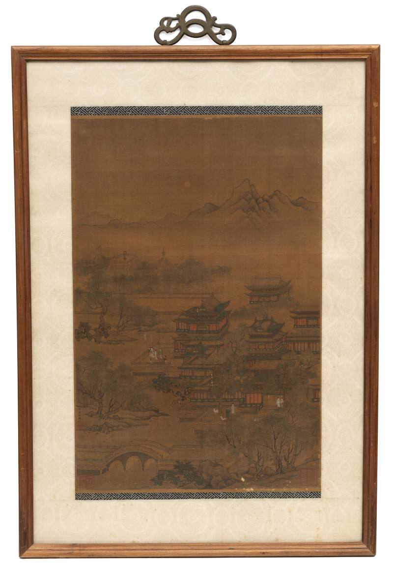 趙伯駒 | A palace scene with figures, signed and in the manner of Zhao Boju 趙伯駒 - 图2