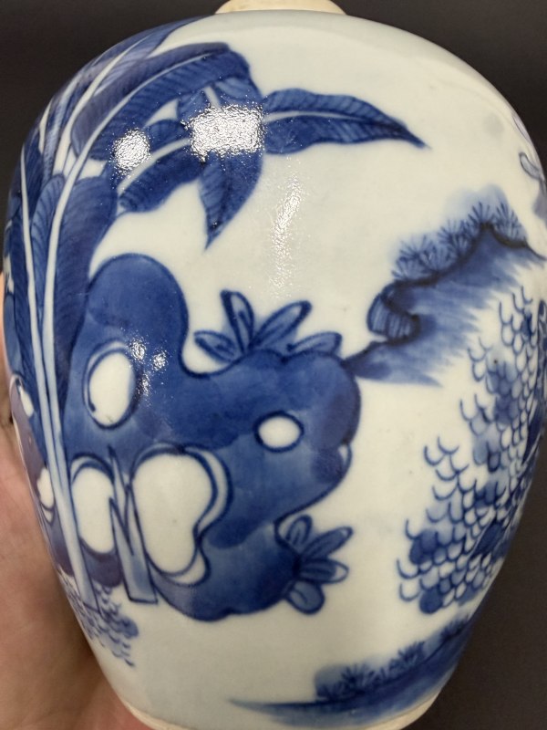 明末清初 青花麒麟芭蕉纹小罐 - 图19