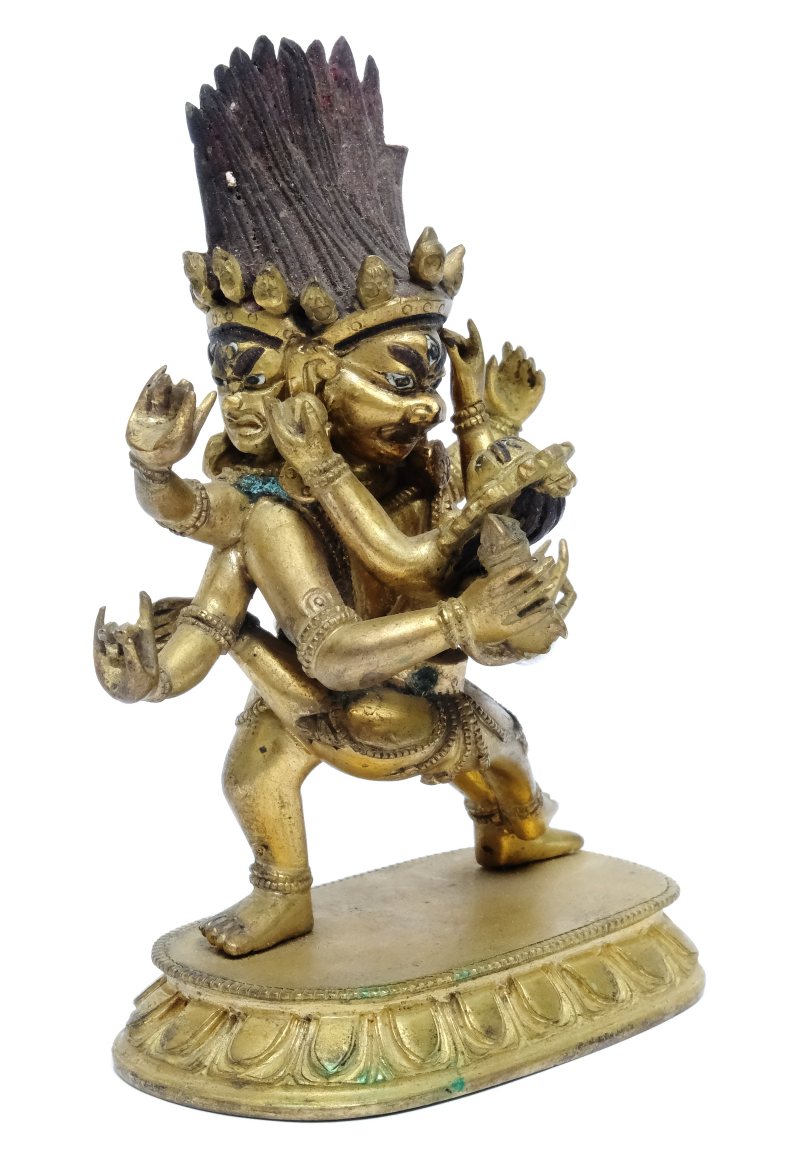 A Sino-Tibetan gilt-bronze figure of Hayagriva and consort - 图6