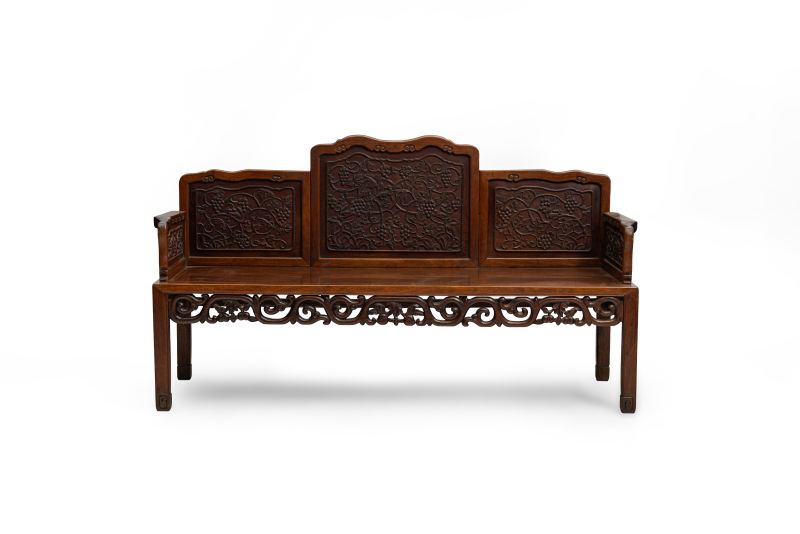 A huali 'squirrel and grapes' bench