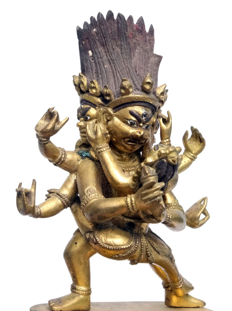 A Sino-Tibetan gilt-bronze figure of Hayagriva and consort - 图9