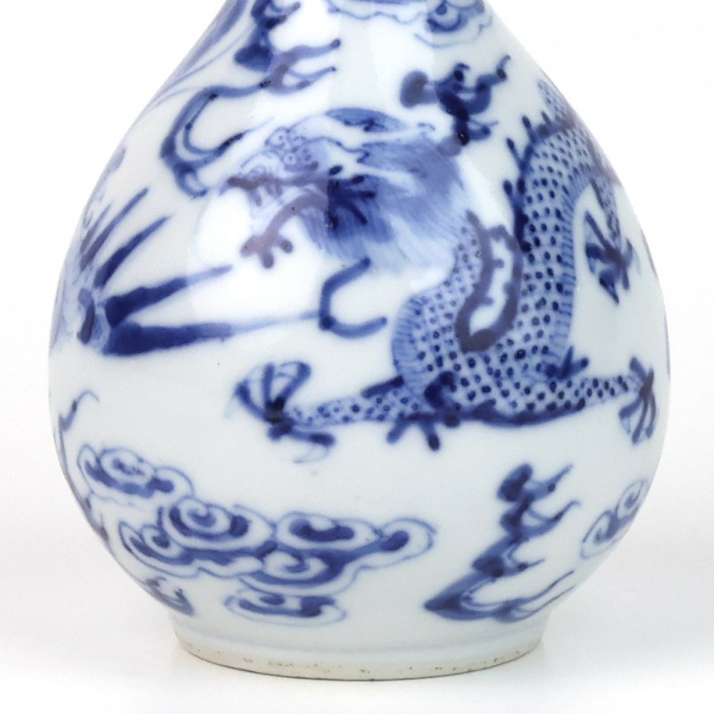 清光绪 青花龙凤纹胆瓶 - 图6