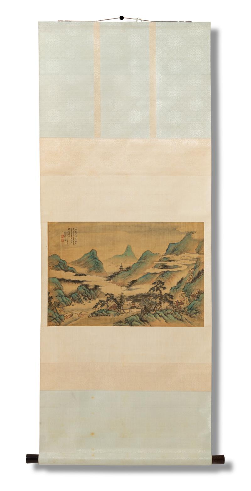 A landscape painting by Xu Gang, after Wang Shigu (1632-1717)