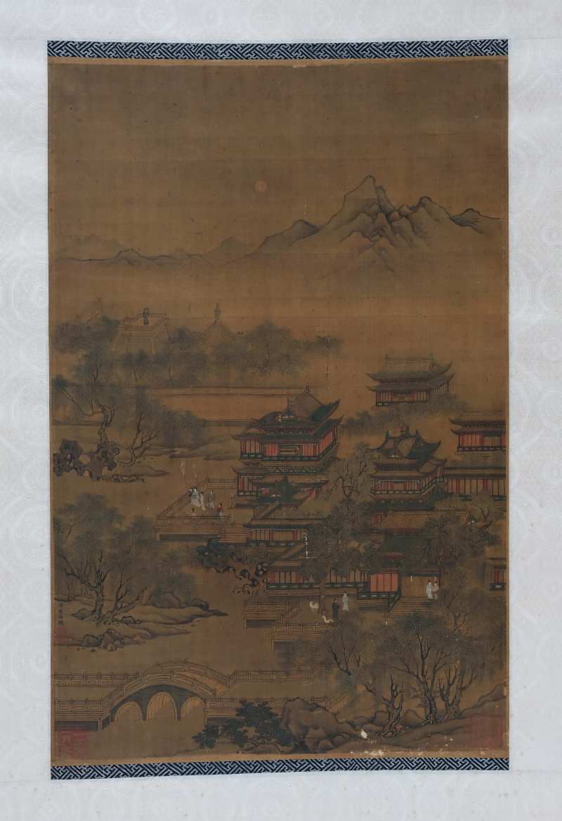 趙伯駒 | A palace scene with figures, signed and in the manner of Zhao Boju 趙伯駒 - 图9