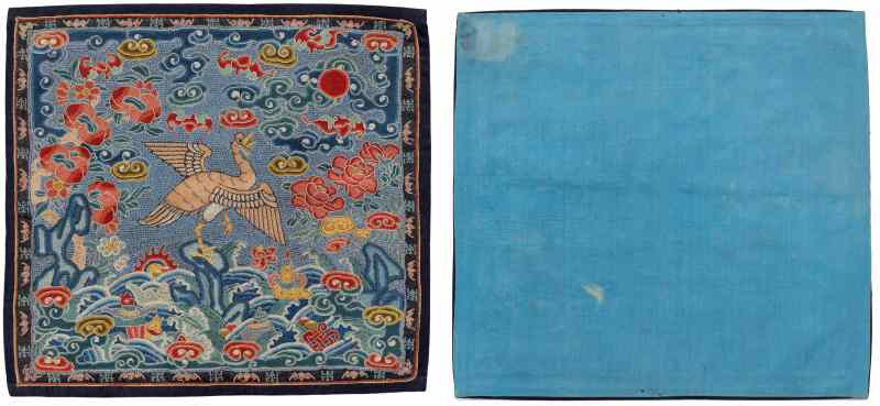 A pair of embroidered rank badges (buzi) - 图3