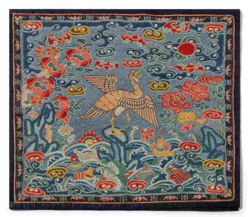 A pair of embroidered rank badges (buzi) - 图4