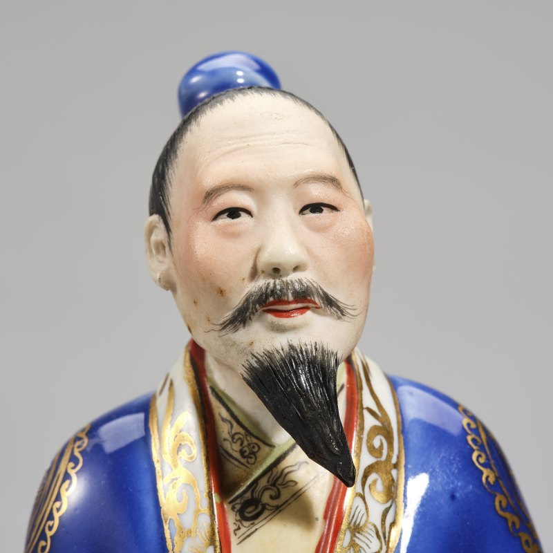 20世纪60-70年代 粉彩羲之爱鹅瓷塑 - 图8