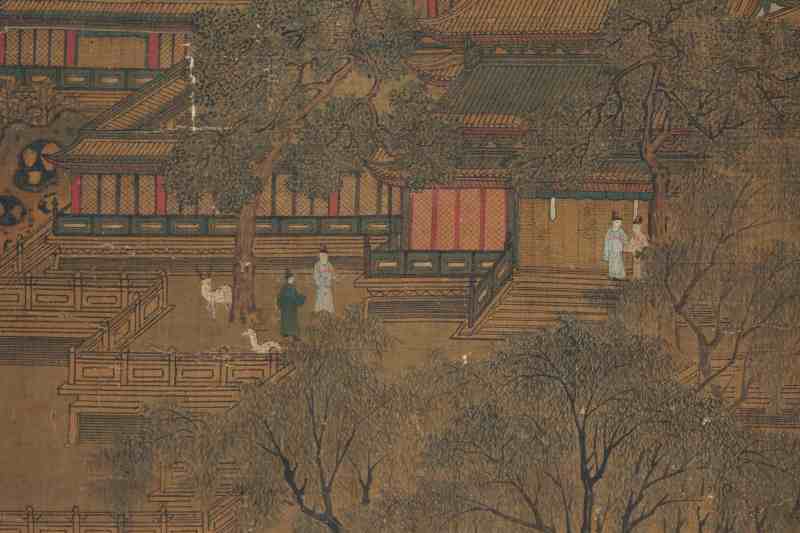 趙伯駒 | A palace scene with figures, signed and in the manner of Zhao Boju 趙伯駒 - 图10