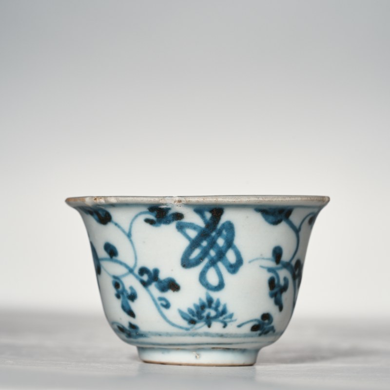 明中期 青花花卉纹杯 - 图3