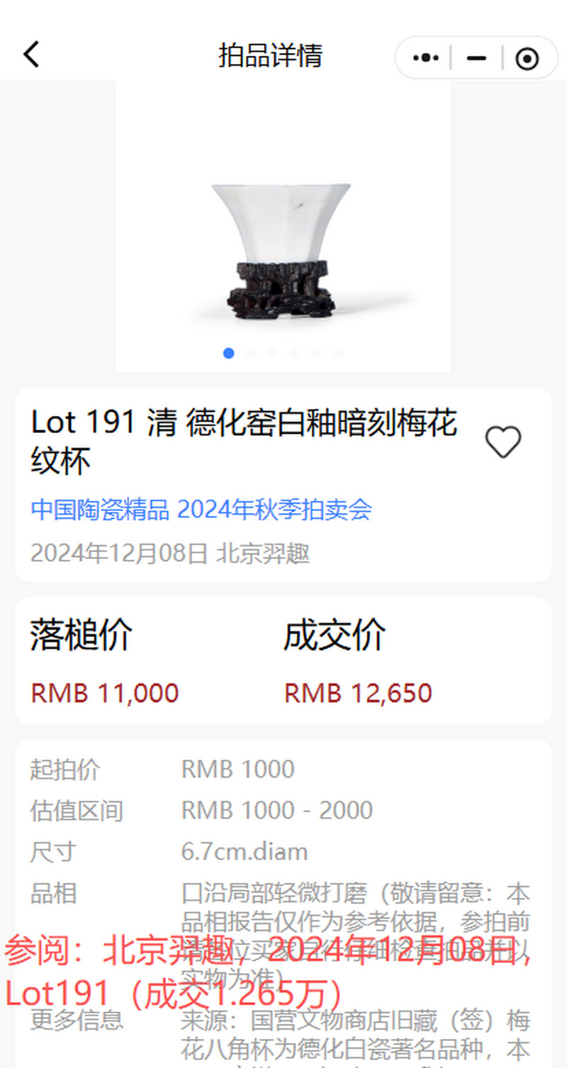 明末清初 德化白釉诗文八方角杯 - 图11