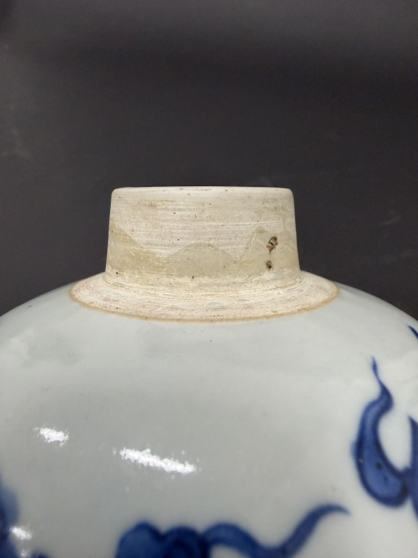 明末清初 青花麒麟芭蕉纹小罐 - 图22