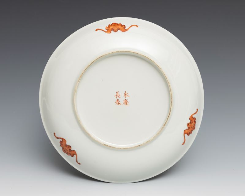 A pair of turquoise-ground Dayazhai famille-rose 'wisteria and bird' dishes - 图7