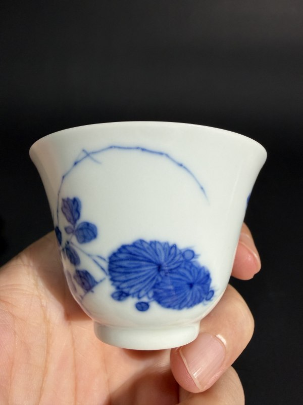 清康熙 青花花卉纹杯 - 图11